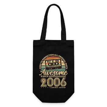 Jahrgang 2006 Geburtstagsgeschenk Geboren 2006 - Geschenkbeutel für Flaschen - Schwarz - Vorne