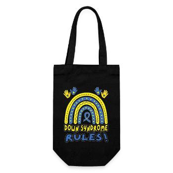 Down Syndrome Rules - Down Syndrome Day - Geschenkbeutel für Flaschen - Schwarz - Vorne