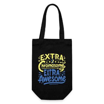 Extra Chromosome - Down Syndrom Tag - Geschenkbeutel für Flaschen - Schwarz - Vorne