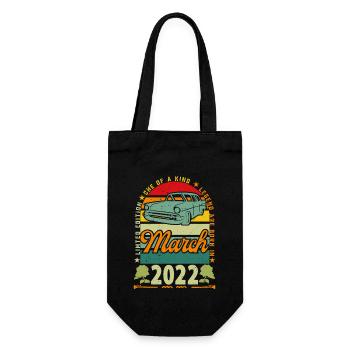 Geburtstag März 2022, März 2022, März 2022. - Geschenkbeutel für Flaschen - Schwarz - Vorne
