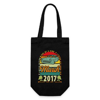 Birthday March 2017, March 2017, March 2017. - Gift Bag for Bottles - black - Front