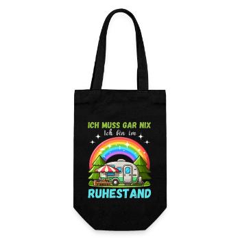 Retirement Retirement Pensioner Camping Campsite Nature - Gift Bag for Bottles - black - Front