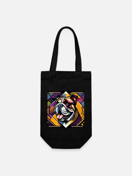 english bulldog dog - Gift Bag for Bottles - black