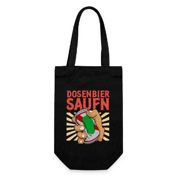 Bierathlon Dosenbier Bier Trinken Alkohol Bierdose - Geschenkbeutel für Flaschen - Schwarz - Vorne