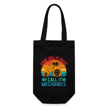 Agricultural Mechanic Funny Tractor Mechanics Farm - Gift Bag for Bottles - black - Front