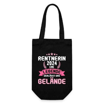 Ruhestand Pension Rentnerin Rentner Rente 2024 - Geschenkbeutel für Flaschen - Schwarz - Vorne