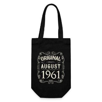 Vintage - Original since August 1961 Birthday - Gift Bag for Bottles - black - Front