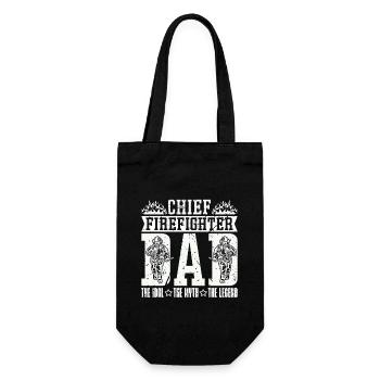 Chief Firefighter Dad The Idol The Myth Fireman - Gift Bag for Bottles - black - Front