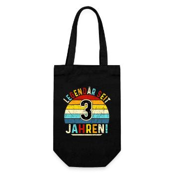 3 Years Gift 3rd Birthday Boy Girl - Gift Bag for Bottles - black - Front