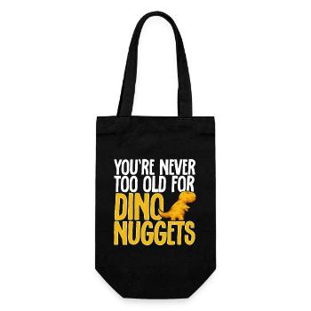 Dino Nuggets Dinosaurier Chicken Nuggets - Geschenkbeutel für Flaschen - Schwarz - Vorne