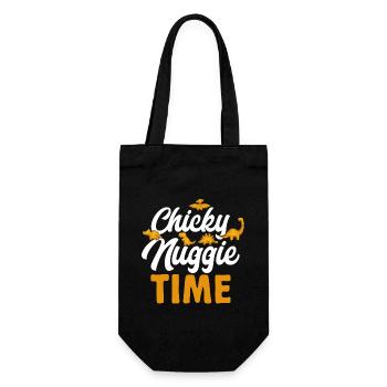 Dino Nuggets Dinosaurier Chicken Nuggets - Geschenkbeutel für Flaschen - Schwarz - Vorne