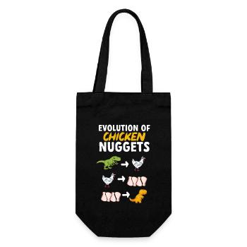 Dino Nuggets Dinosaurier Chicken Nuggets - Geschenkbeutel für Flaschen - Schwarz - Vorne