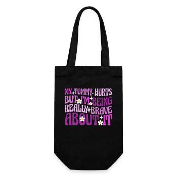 Mein Bauch tut weh, aber ich bin wirklich - Geschenkbeutel für Flaschen - Schwarz - Vorne