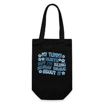 Mein Bauch tut weh, aber ich bin wirklich - Geschenkbeutel für Flaschen - Schwarz - Vorne