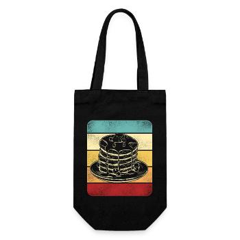 Pancake Lover Kids Retro Vintage - Geschenkbeutel für Flaschen - Schwarz - Vorne