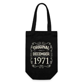 Vintage - Original since Dezember 1971 Geburtstag - Geschenkbeutel für Flaschen - Schwarz - Vorne