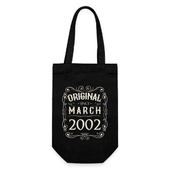 Vintage - Original since März 2002 Geburtstag - Geschenkbeutel für Flaschen - Schwarz - Vorne