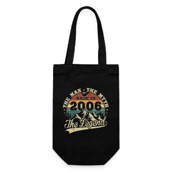 Jahrgang 2006 Geboren Geburtstags Geschenk - Geschenkbeutel für Flaschen - Schwarz - Vorne