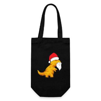 Dino Nuggets Dinosaurier Chicken Nuggets - Geschenkbeutel für Flaschen - Schwarz - Vorne
