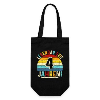 4 Years Gift 4th Birthday Boy Girl - Gift Bag for Bottles - black - Front