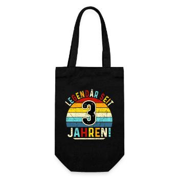 3 Years Gift 3rd Birthday Boy Girl - Gift Bag for Bottles - black - Front
