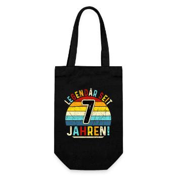 7 Years Gift 7th Birthday Boy Girl - Gift Bag for Bottles - black - Front