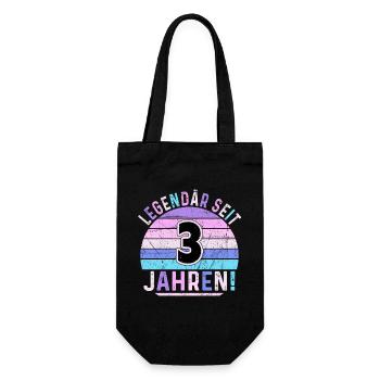 3 Years Gift 3rd Birthday Boy Girl - Gift Bag for Bottles - black - Front