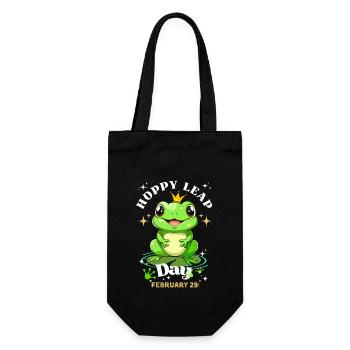 Hopfen-Schalttag-Frosch - Geschenkbeutel für Flaschen - Schwarz - Vorne