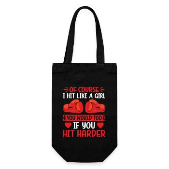 Bien sûr, je frappe comme une fille, tu le ferais aussi si tu - Sac à bouteille - noir - Devant