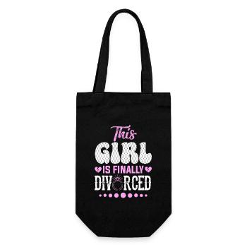 This Girl Is Finally Divorced Funny Happy Divorce - Geschenkbeutel für Flaschen - Schwarz - Vorne