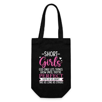Short Girls God Only Lets Things Grow Until - Geschenkbeutel für Flaschen - Schwarz - Vorne