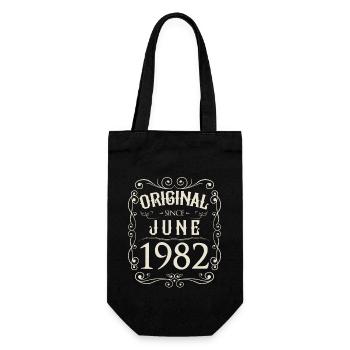 Vintage - Original since Juni 1982 Geburtstag - Geschenkbeutel für Flaschen - Schwarz - Vorne