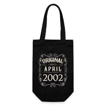 Vintage - Original since April 2002 Geburtstag - Geschenkbeutel für Flaschen - Schwarz - Vorne