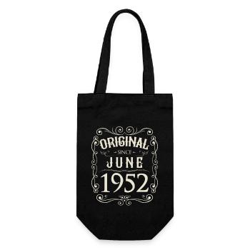 Vintage - Original since Juni 1952 Geburtstag - Geschenkbeutel für Flaschen - Schwarz - Vorne