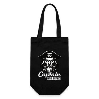 Captain Dad Beard Kapitän Boot Segeln Segler - Geschenkbeutel für Flaschen - Schwarz - Vorne