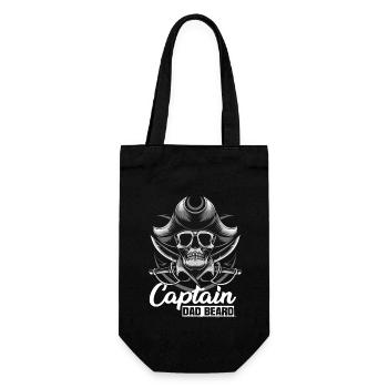 Captain Dad Beard Kapitän Boot Segeln Segler - Geschenkbeutel für Flaschen - Schwarz - Vorne