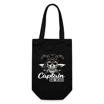 Captain Dad Beard Kapitän Boot Segeln Segler - Geschenkbeutel für Flaschen - Schwarz - Vorne