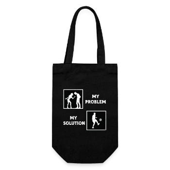 Joueur de kickball Mon problème Mon pictogramme Papa Maman - Sac à bouteille - noir - Devant