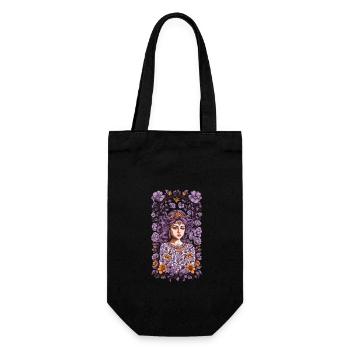 Vintage Floral Design Aesthetic Streetwear Decoration - Gift Bag for Bottles - black - Front