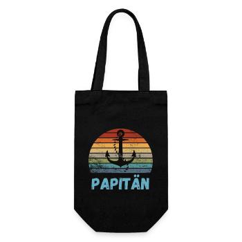 Dad, Captain, Family, Father's Day, Birth, Birthday - Gift Bag for Bottles - black - Front