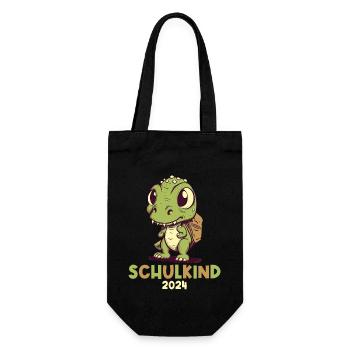 School Enrollment Dinosaur Dino TRex Schoolchild 2024 - Gift Bag for Bottles - black - Front