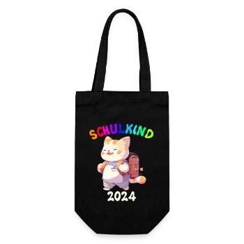 School Enrollment Cat School Beginning School Child 2024 - Gift Bag for Bottles - black - Front