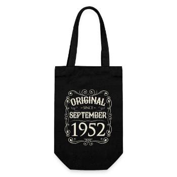 Vintage - Original since September 1952 Birthday - Gift Bag for Bottles - black - Front