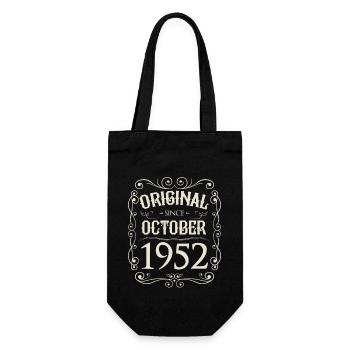 Vintage - Original since October 1952 Birthday - Gift Bag for Bottles - black - Front