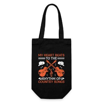 County Music Vintage Music Lover Western Country C - Geschenkbeutel für Flaschen - Schwarz - Vorne