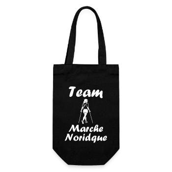 Randonné humour marche nordique - Sac à bouteille - noir - Devant