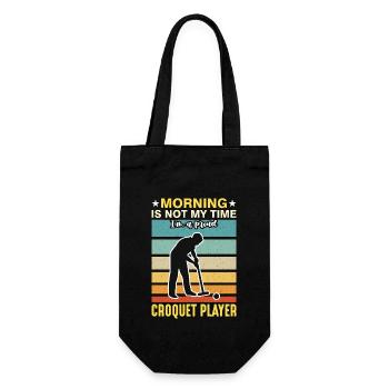 Croquet Player Morning Is Not My Time Outdoor Game - Geschenkbeutel für Flaschen - Schwarz - Vorne