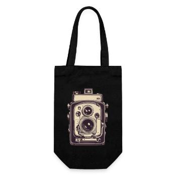 Vintage Fotokamera Aesthetic Fotograf Retro - Geschenkbeutel für Flaschen - Schwarz - Vorne