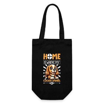 Zuhause - English Cocker Spaniel - Geschenkbeutel für Flaschen - Schwarz - Vorne
