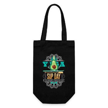 SUP paddleboarding Stand Up Paddle Avocado Yoga - Geschenkbeutel für Flaschen - Schwarz - Vorne